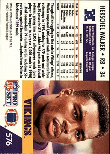 Amazon.com: 1991 Pro Set #576 Herschel Walker NFL Football Trading